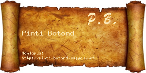 Pinti Botond névjegykártya